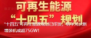 “十四五”可再生能源規劃已印發，明年光伏新增裝機或超75GW！