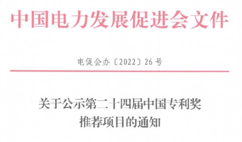 中國電力發展促進會2022年度科學技術獎擬授獎